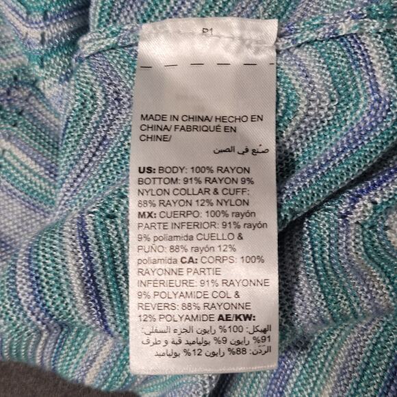 Chicos Womens Cardigan & Tank Set Size XL Cozy Beach Coastal Crochet Knit Pastel - Picture 5 of 9